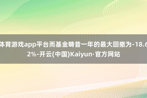 体育游戏app平台而基金畴昔一年的最大回撤为-18.62%-开云(中国)Kaiyun·官方网站