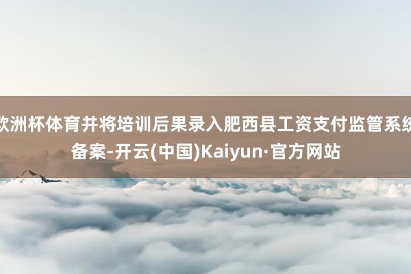 欧洲杯体育并将培训后果录入肥西县工资支付监管系统备案-开云(中国)Kaiyun·官方网站