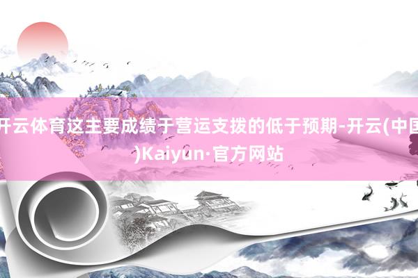 开云体育这主要成绩于营运支拨的低于预期-开云(中国)Kaiyun·官方网站