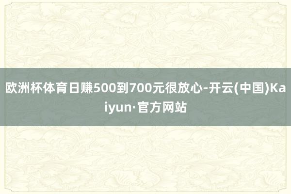 欧洲杯体育日赚500到700元很放心-开云(中国)Kaiyun·官方网站