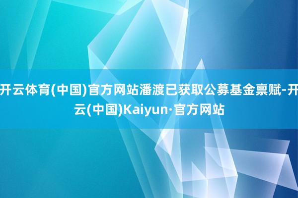 开云体育(中国)官方网站潘渡已获取公募基金禀赋-开云(中国)Kaiyun·官方网站