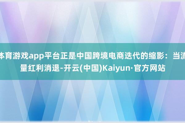 体育游戏app平台正是中国跨境电商迭代的缩影：当流量红利消退-开云(中国)Kaiyun·官方网站