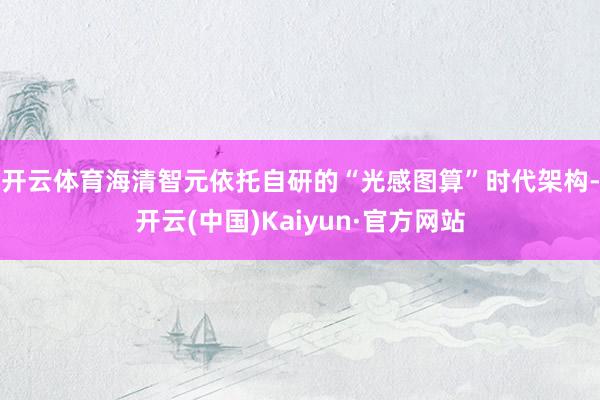开云体育　　海清智元依托自研的“光感图算”时代架构-开云(中国)Kaiyun·官方网站