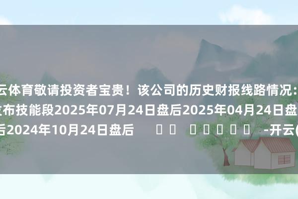 开云体育敬请投资者宝贵！该公司的历史财报线路情况：日历（好意思东技能）发布技能段2025年07月24日盘后2025年04月24日盘后2024年10月24日盘后      		  					  -开云(中国)Kaiyun·官方网站