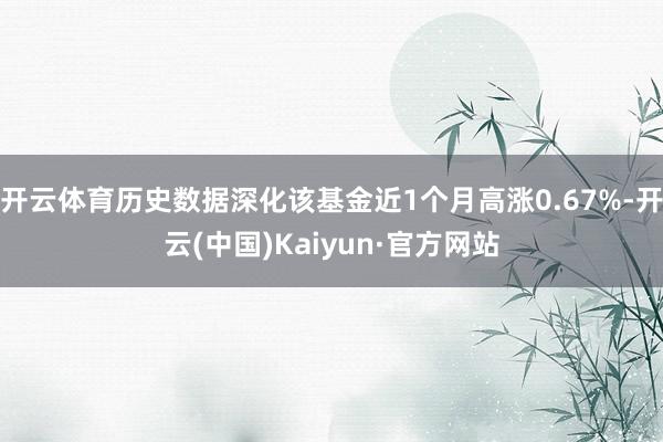 开云体育历史数据深化该基金近1个月高涨0.67%-开云(中国)Kaiyun·官方网站
