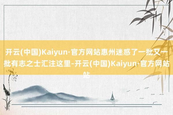开云(中国)Kaiyun·官方网站惠州迷惑了一批又一批有志之士汇注这里-开云(中国)Kaiyun·官方网站