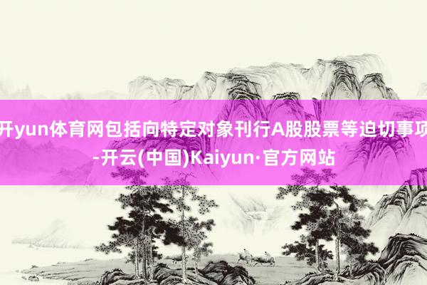 开yun体育网包括向特定对象刊行A股股票等迫切事项-开云(中国)Kaiyun·官方网站