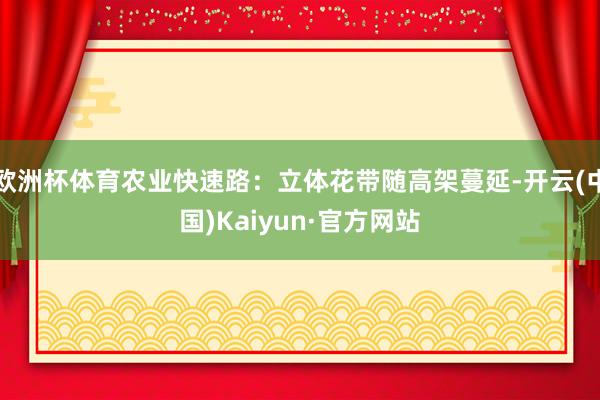 欧洲杯体育农业快速路：立体花带随高架蔓延-开云(中国)Kaiyun·官方网站
