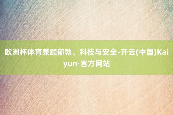 欧洲杯体育兼顾郁勃、科技与安全-开云(中国)Kaiyun·官方网站
