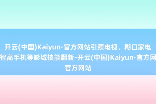 开云(中国)Kaiyun·官方网站引颈电视、糊口家电、智高手机等畛域技能翻新-开云(中国)Kaiyun·官方网站