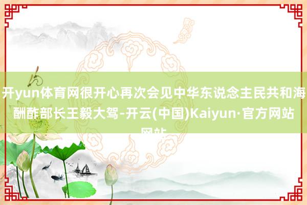 开yun体育网很开心再次会见中华东说念主民共和海酬酢部长王毅大驾-开云(中国)Kaiyun·官方网站