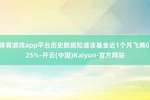 体育游戏app平台历史数据知道该基金近1个月飞腾0.25%-开云(中国)Kaiyun·官方网站