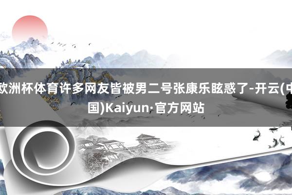 欧洲杯体育许多网友皆被男二号张康乐眩惑了-开云(中国)Kaiyun·官方网站