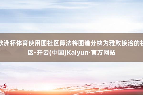 欧洲杯体育使用图社区算法将图谱分袂为雅致接洽的社区-开云(中国)Kaiyun·官方网站