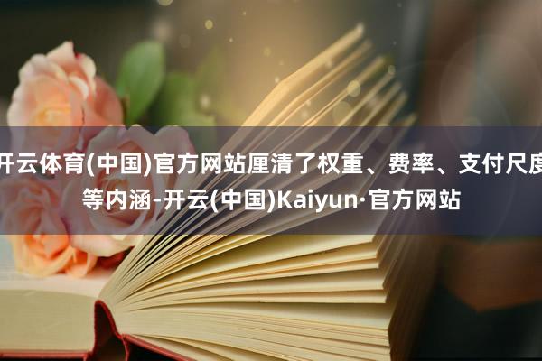 开云体育(中国)官方网站厘清了权重、费率、支付尺度等内涵-开云(中国)Kaiyun·官方网站