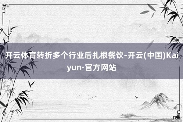 开云体育转折多个行业后扎根餐饮-开云(中国)Kaiyun·官方网站