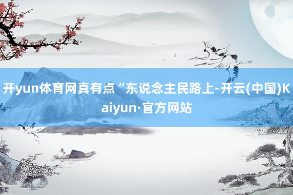 开yun体育网真有点“东说念主民路上-开云(中国)Kaiyun·官方网站
