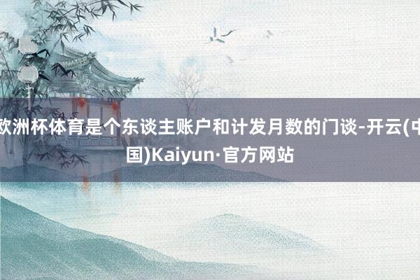 欧洲杯体育是个东谈主账户和计发月数的门谈-开云(中国)Kaiyun·官方网站